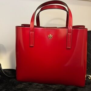 Tory Burch Blake Red Patent Leather small tote bag